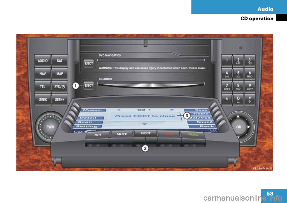 MERCEDES-BENZ G-Class 2008 W463 Comand Manual 53 Audio
CD operation
. 