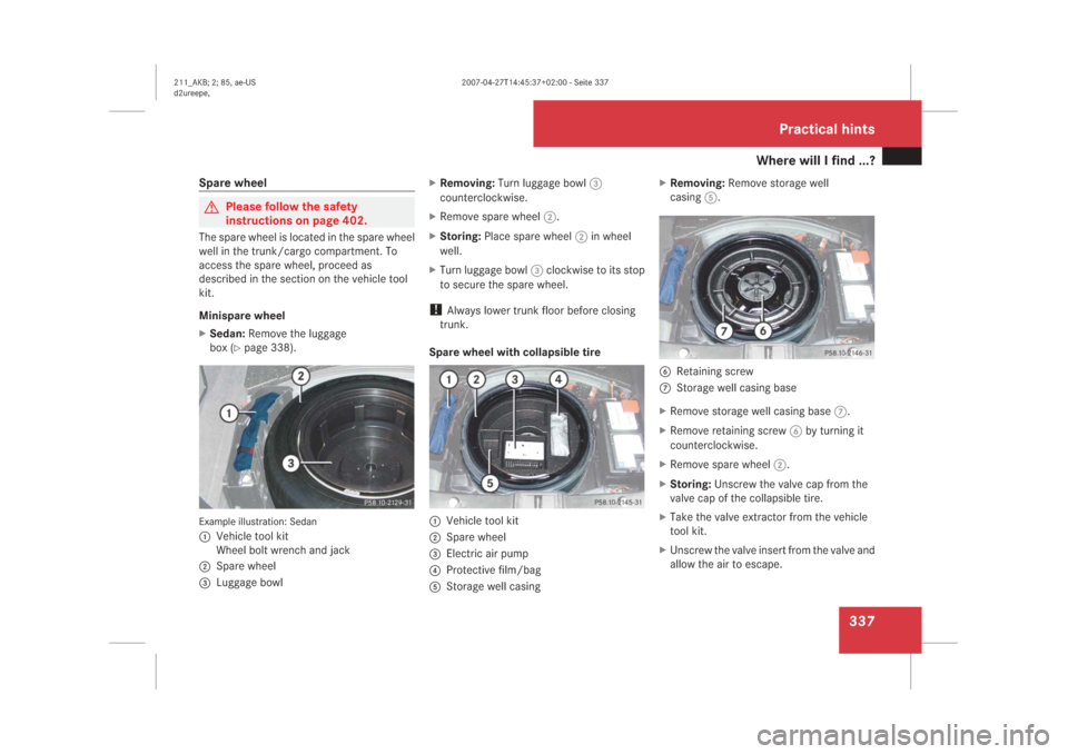 MERCEDES-BENZ E63AMG 2008 W211 Owners Manual �:�K�H�U�H��Z�L�O�O��,��I�L�Q�G�����"
���
�6�S�D�U�H��Z�K�H�H�O��3�O�H�D�V�H��I�R�O�O�R�Z��W�K�H��V�D�I�H�W�\
�L�Q�V�W�U�X�F�W�L�R�Q�V��R�Q��S�D�J�H������7�K�H��V�S�D�U�H��Z�K�