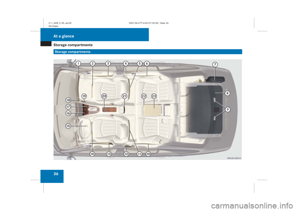 MERCEDES-BENZ E63AMG 2008 W211 Owners Guide �6�W�R�U�D�J�H��F�R�P�S�D�U�W�P�H�Q�W�V���6�W�R�U�D�J�H��F�R�P�S�D�U�W�P�H�Q�W�V�$�W��D��J�O�D�Q�F�H
����B�$�.�%����������D�H��8�6
�G��X�U�H�H�S�H������������7�����