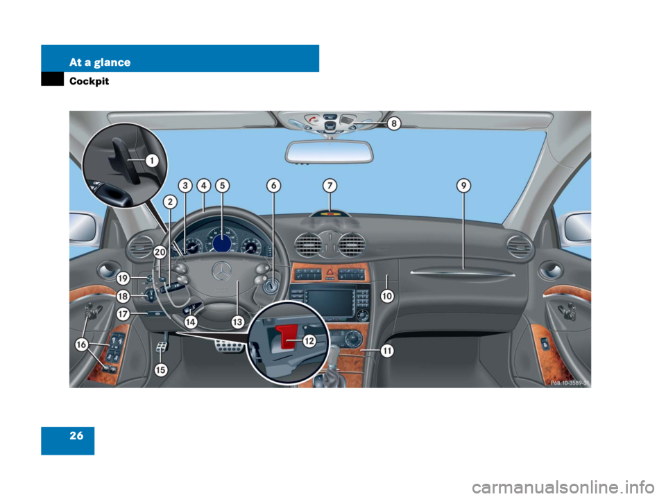 MERCEDES-BENZ CLK63AMG 2008 C209 Owners Guide 26 At a glance
Cockpit 