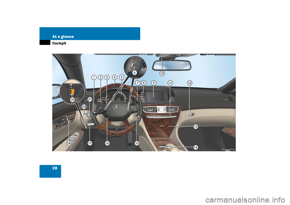 MERCEDES-BENZ CL550 2008 C216 Owners Guide 28 At a glanceCockpit 