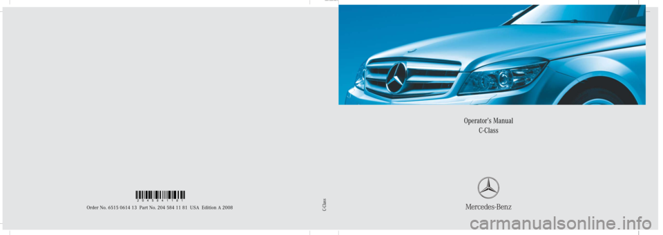 MERCEDES-BENZ C300 4MATIC 2008 W204 Owners Manual 