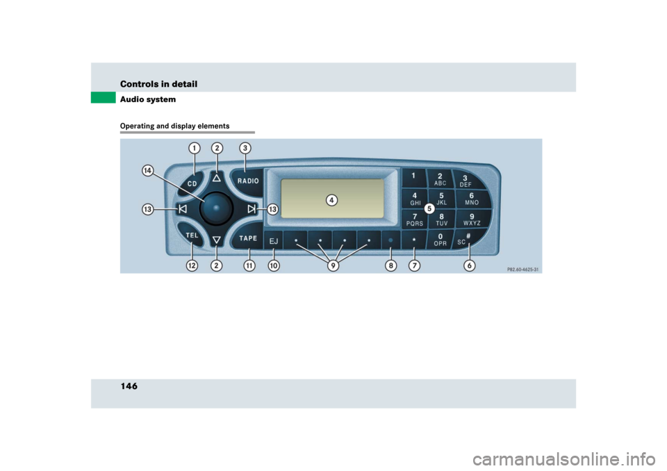 MERCEDES-BENZ SLR 2009 R199 Owners Manual 146 Controls in detailAudio systemOperating and display elements 