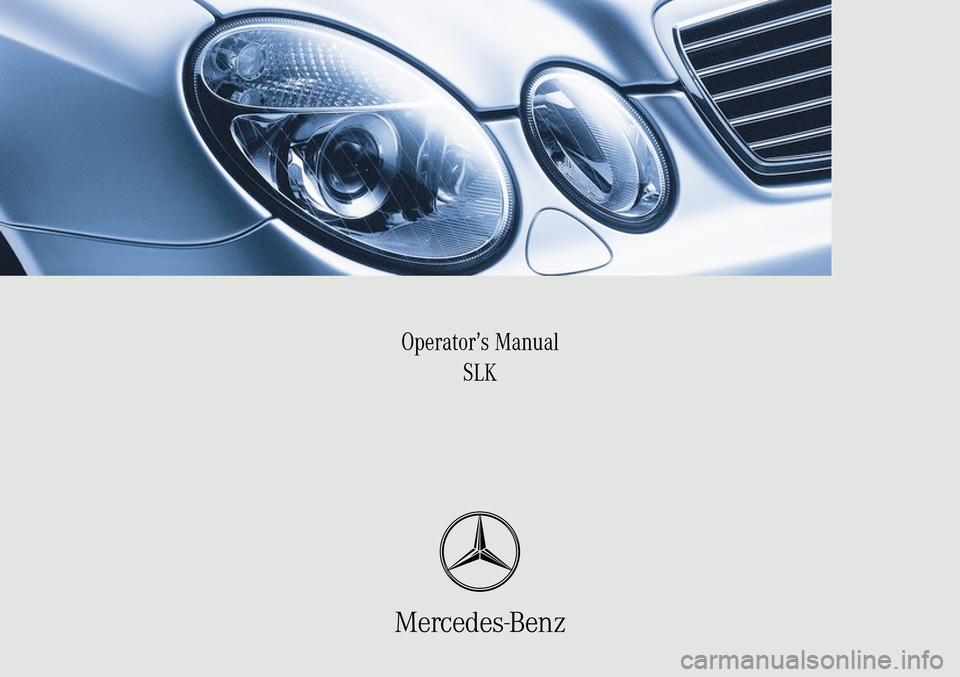 MERCEDES-BENZ SLK280 2009 R171 Owners Manual MERCEDES-BENZ SLK280 2009 R171 Owners Manual