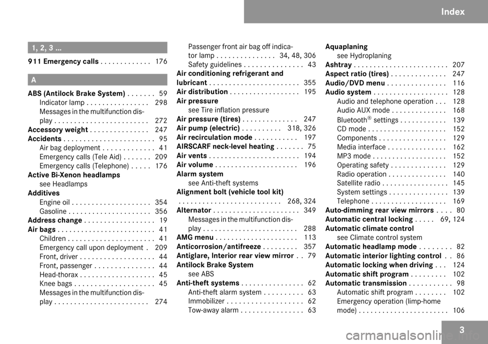 MERCEDES-BENZ SLK350 2009 R171 Owners Manual 