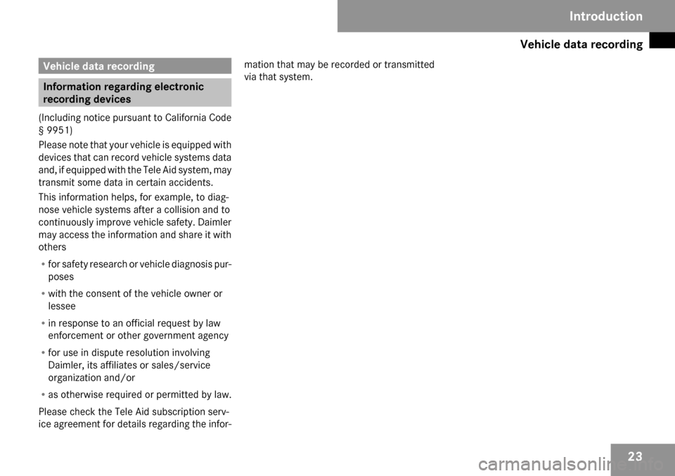 MERCEDES-BENZ SL550 2009 R230 Owners Guide 