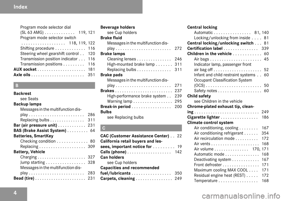 MERCEDES-BENZ SL600 2009 R230 Owners Manual 