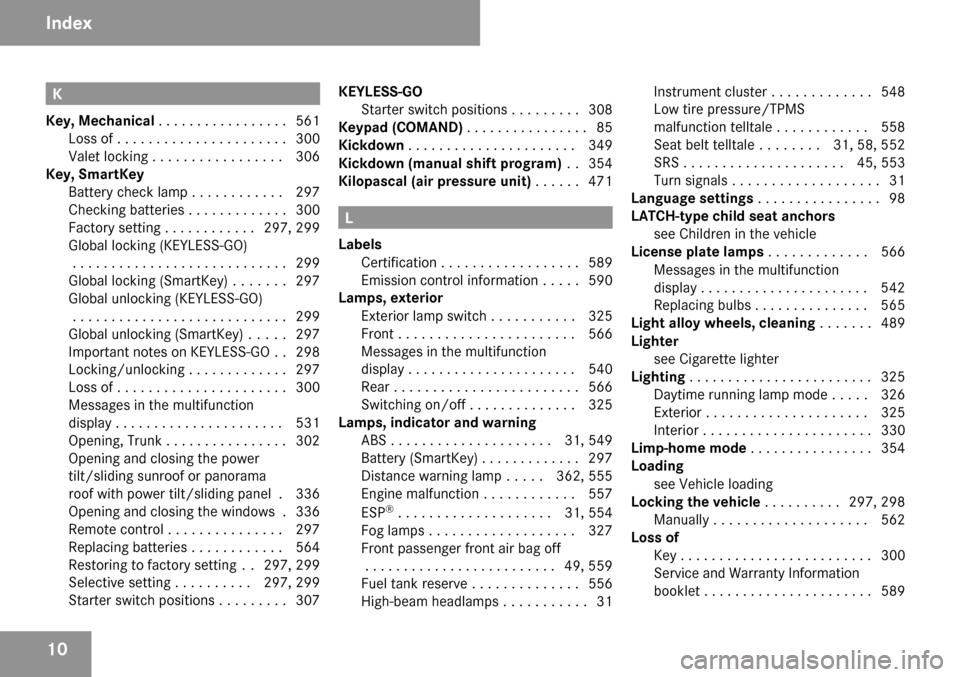 MERCEDES-BENZ S600 2009 W221 User Guide 