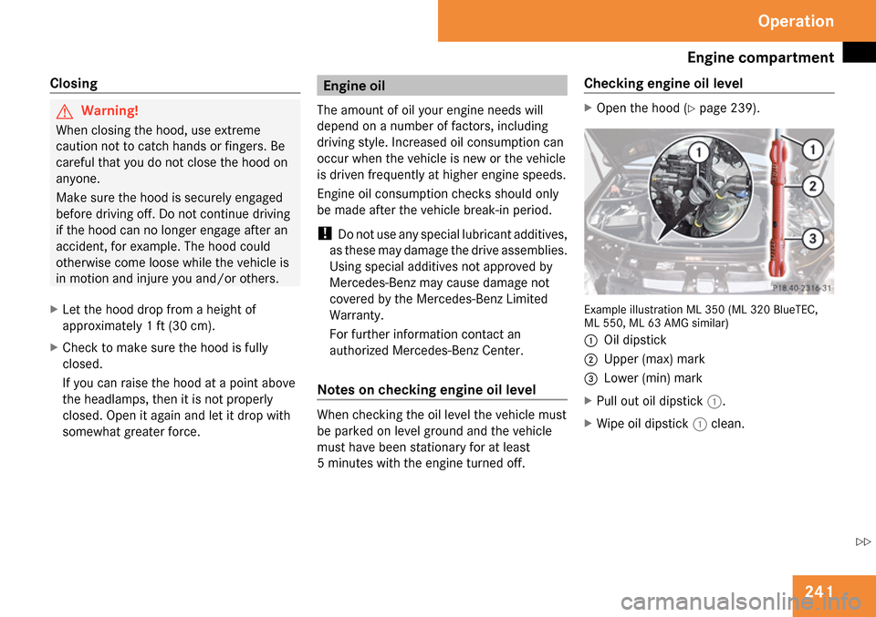 MERCEDES-BENZ ML350 2009 W164 Owners Manual 
