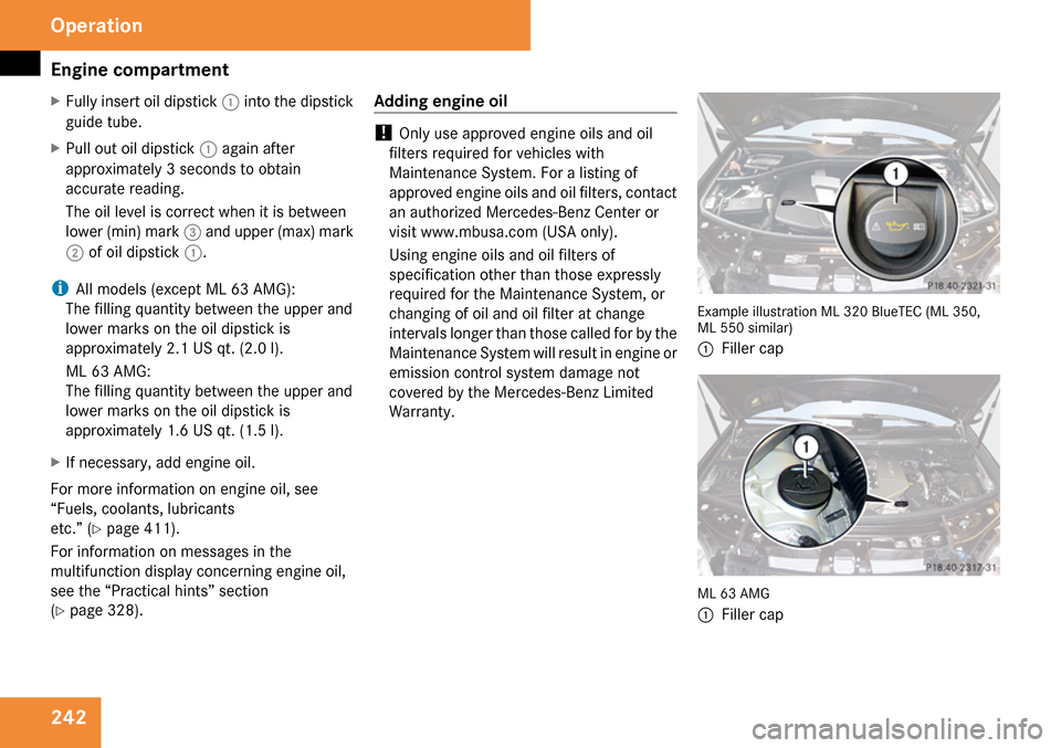 MERCEDES-BENZ ML350 2009 W164 Owners Manual 