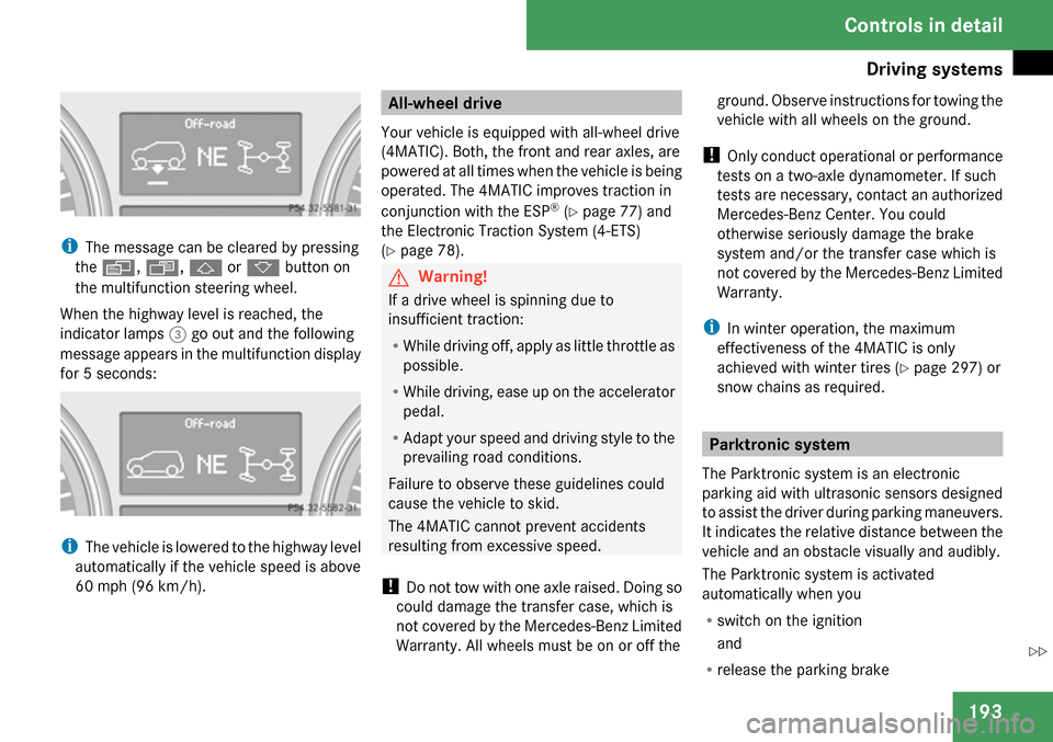 MERCEDES-BENZ GL320 2009 X164 Owners Manual 