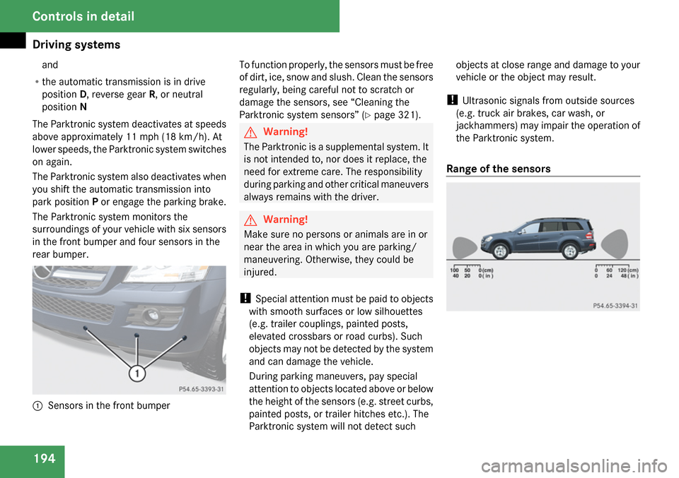 MERCEDES-BENZ GL320 2009 X164 Owners Manual 
