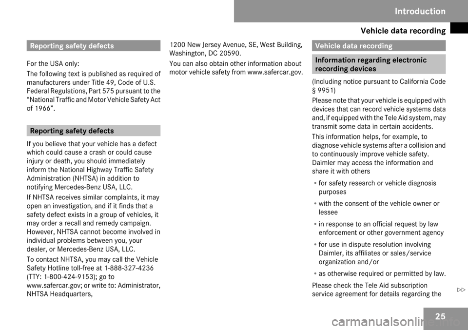 MERCEDES-BENZ GL450 2009 X164 Owners Guide 