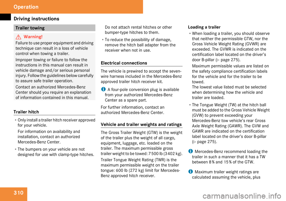 MERCEDES-BENZ GL450 2009 X164 Owners Manual 