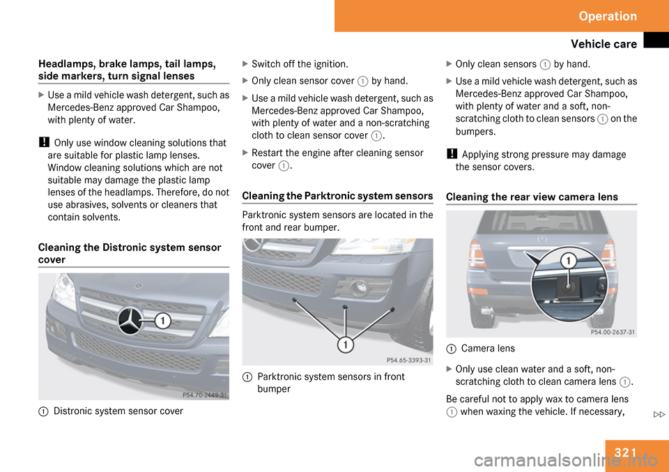 MERCEDES-BENZ GL320 2009 X164 Owners Manual 