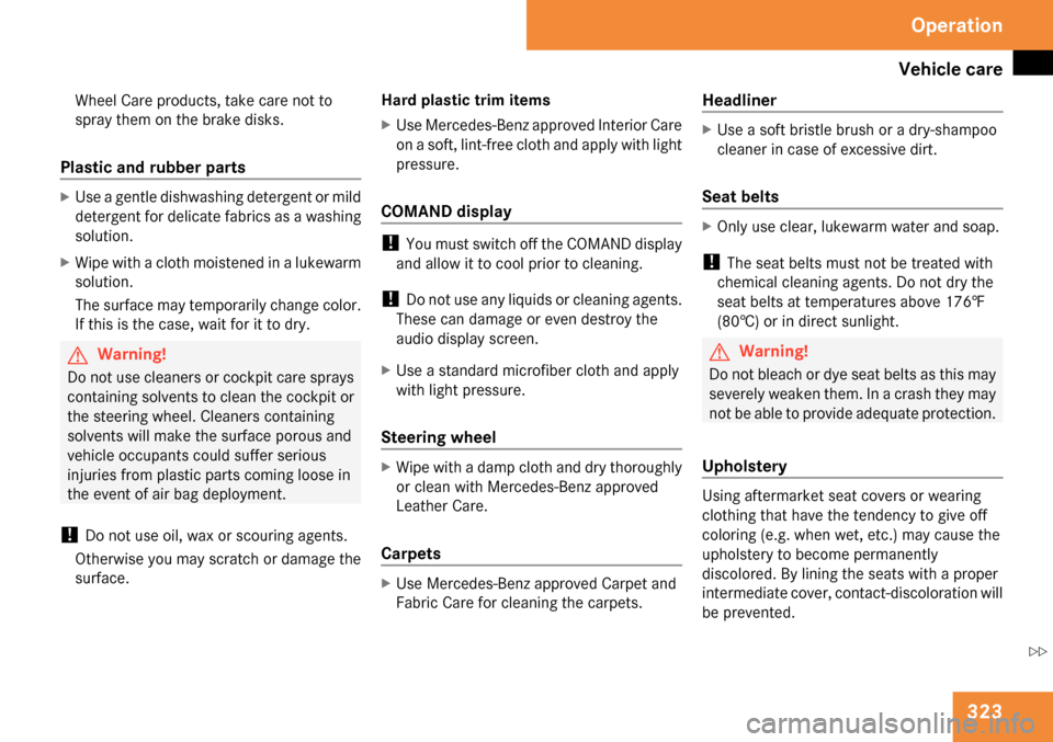 MERCEDES-BENZ GL320 2009 X164 Owners Manual 
