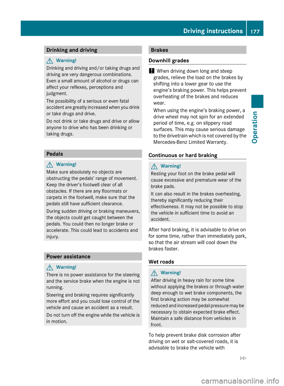 MERCEDES-BENZ G-Class 2009 W463 Owners Manual 