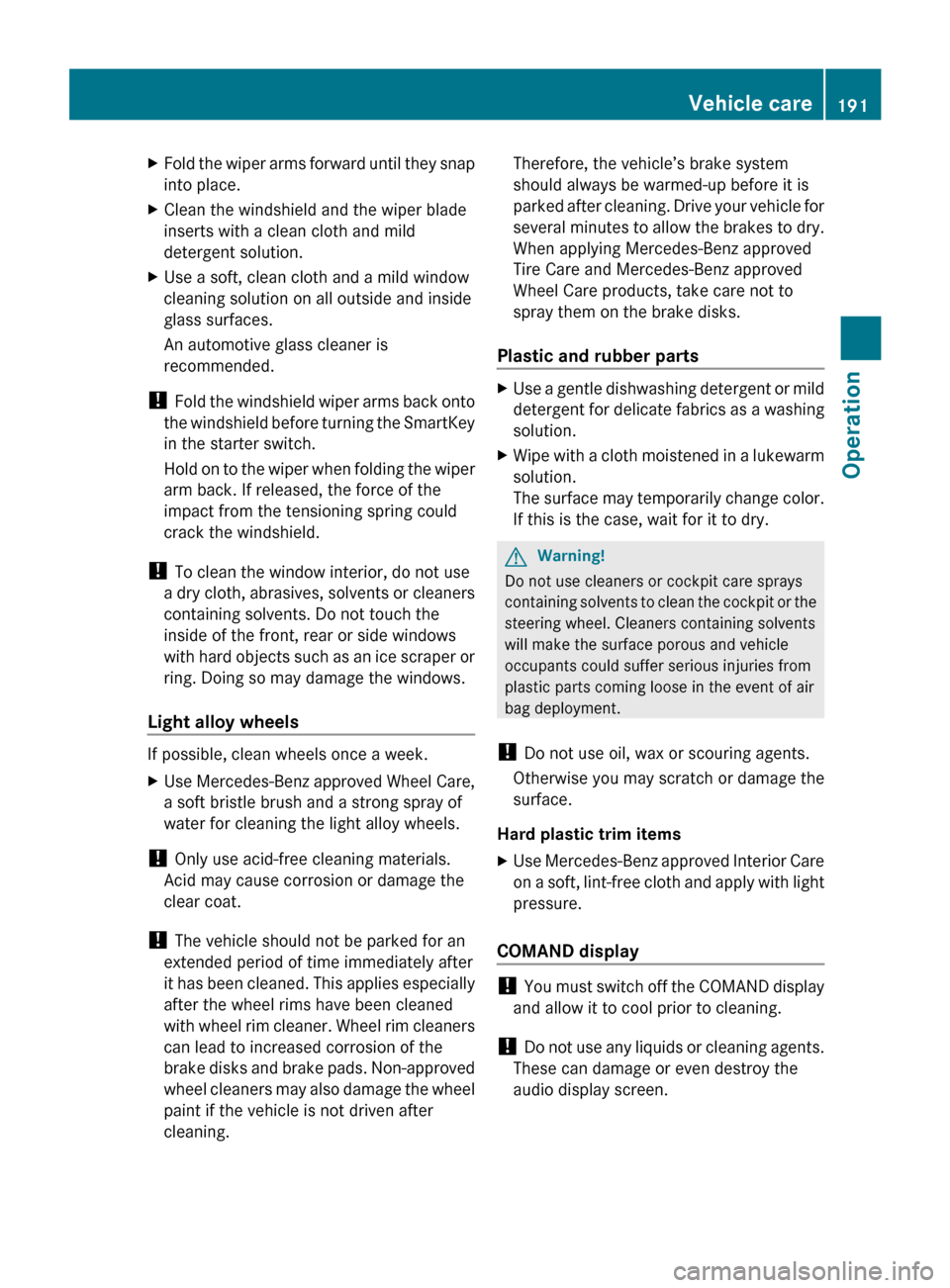 MERCEDES-BENZ G-Class 2009 W463 Owners Manual 