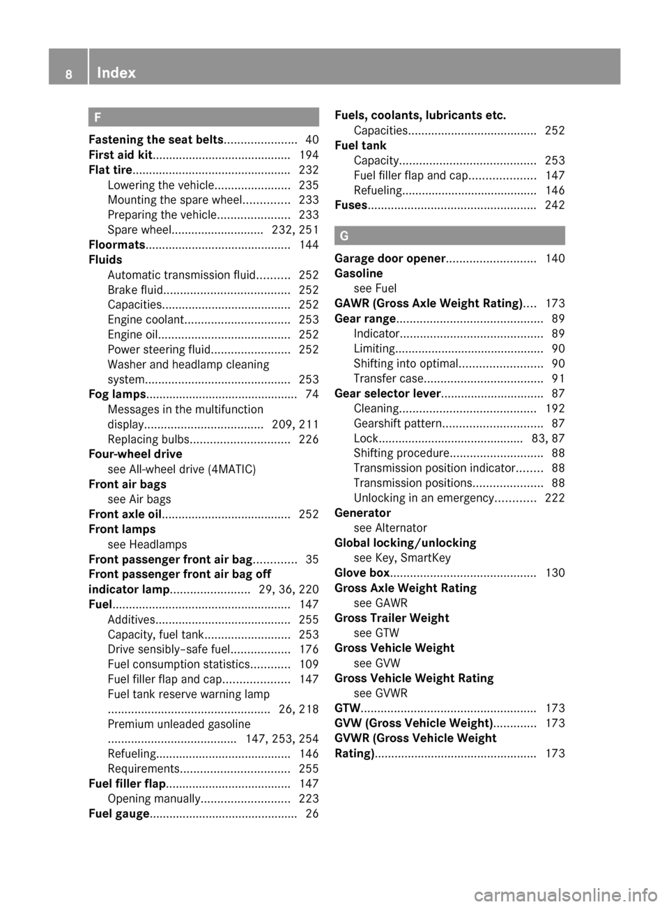 MERCEDES-BENZ G-Class 2009 W463 Owners Manual 