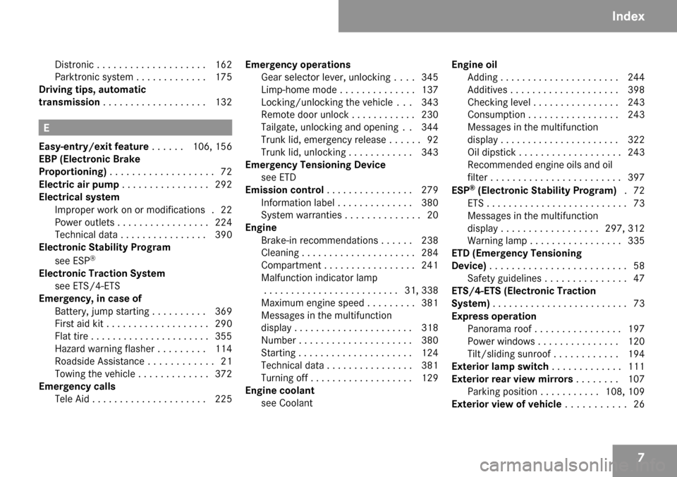 MERCEDES-BENZ E320 2009 W211 Owners Manual 