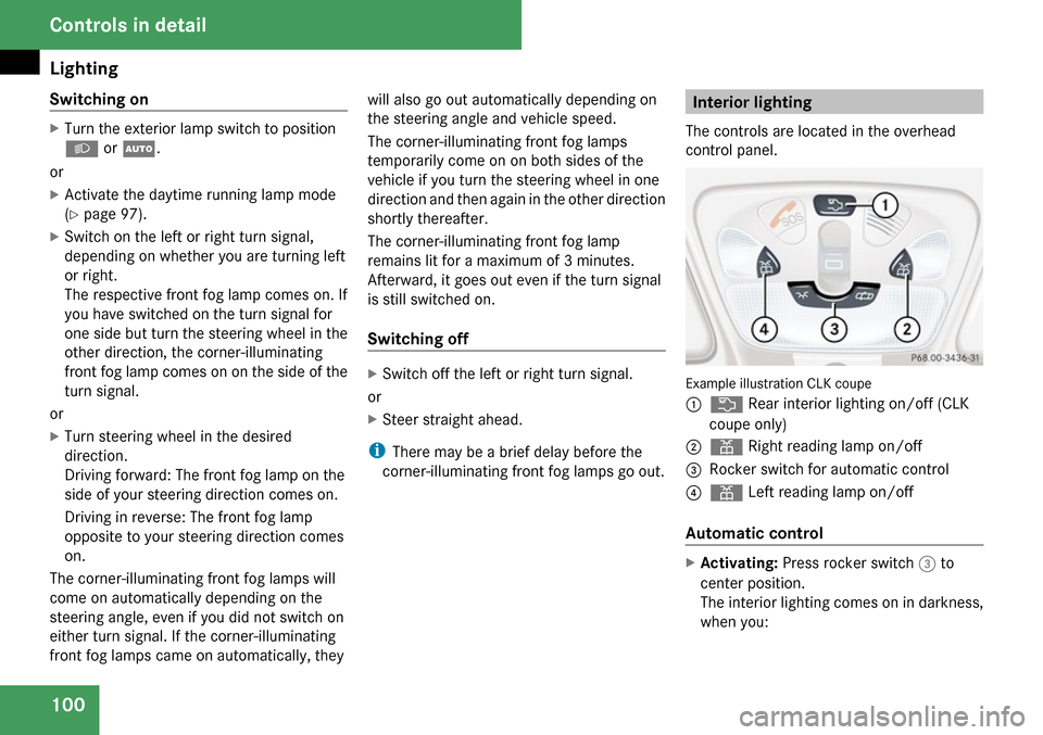 MERCEDES-BENZ CLK350 2009 C208 Owners Manual 
