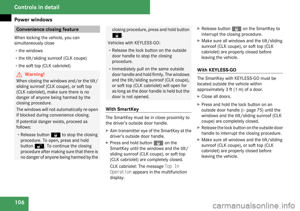 MERCEDES-BENZ CLK350 2009 C208 Owners Manual 
