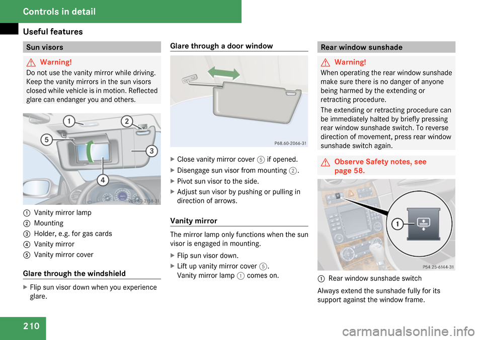 MERCEDES-BENZ CLK350 2009 C208 Owners Manual 
