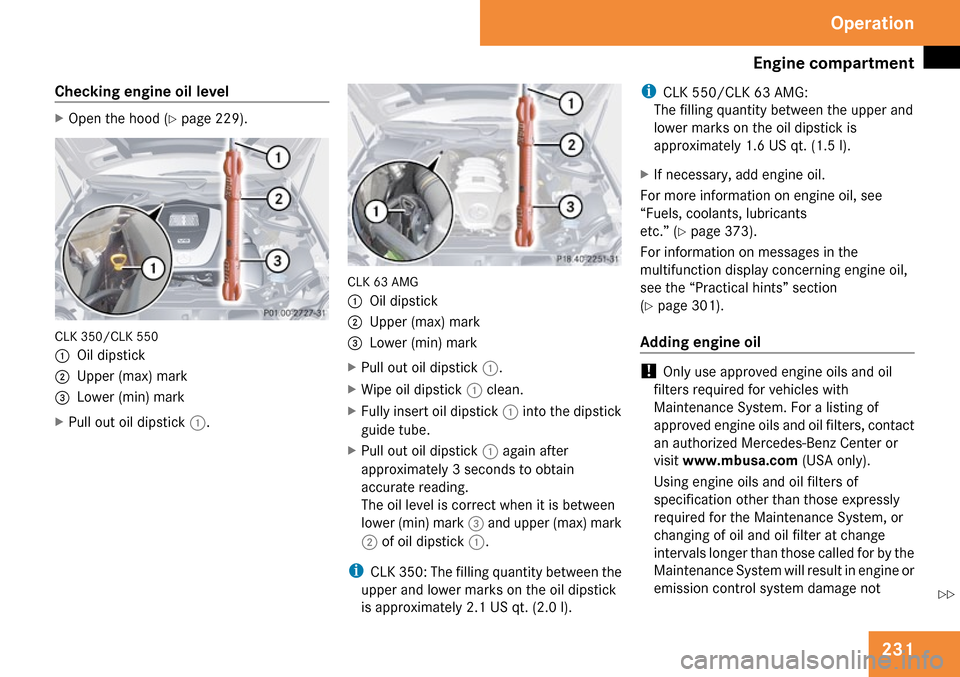 MERCEDES-BENZ CLK350 2009 C208 Owners Manual 