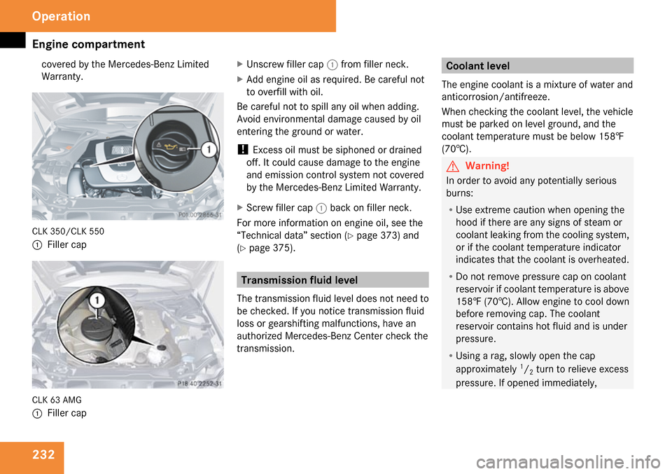 MERCEDES-BENZ CLK350 2009 C208 Owners Manual 