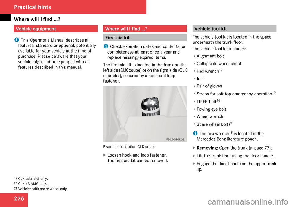 MERCEDES-BENZ CLK350 2009 C208 Owners Manual 