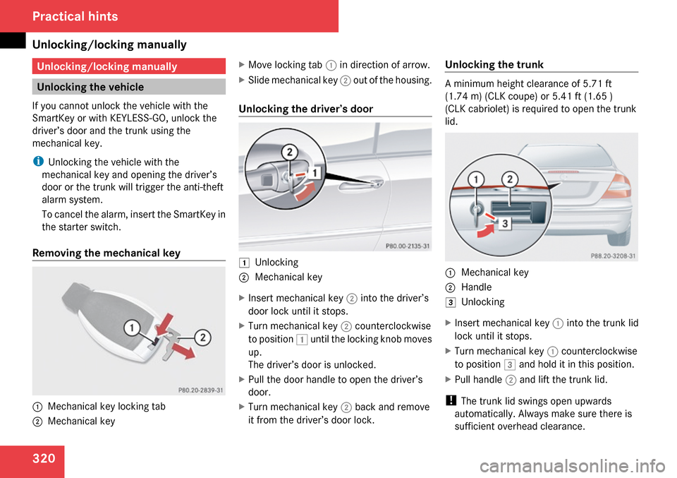 MERCEDES-BENZ CLK350 2009 C208 Owners Manual 
