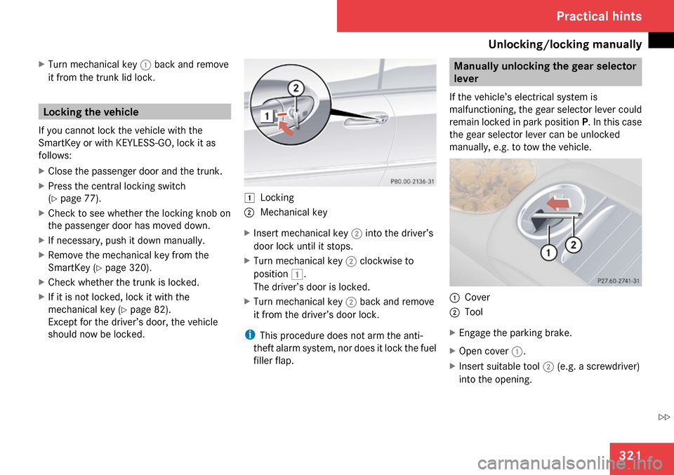 MERCEDES-BENZ CLK350 2009 C208 Owners Manual 