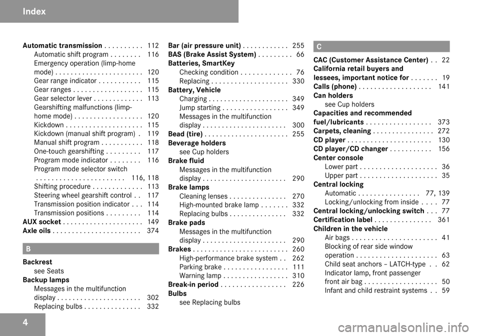 MERCEDES-BENZ CLK550 2009 C208 Owners Manual 