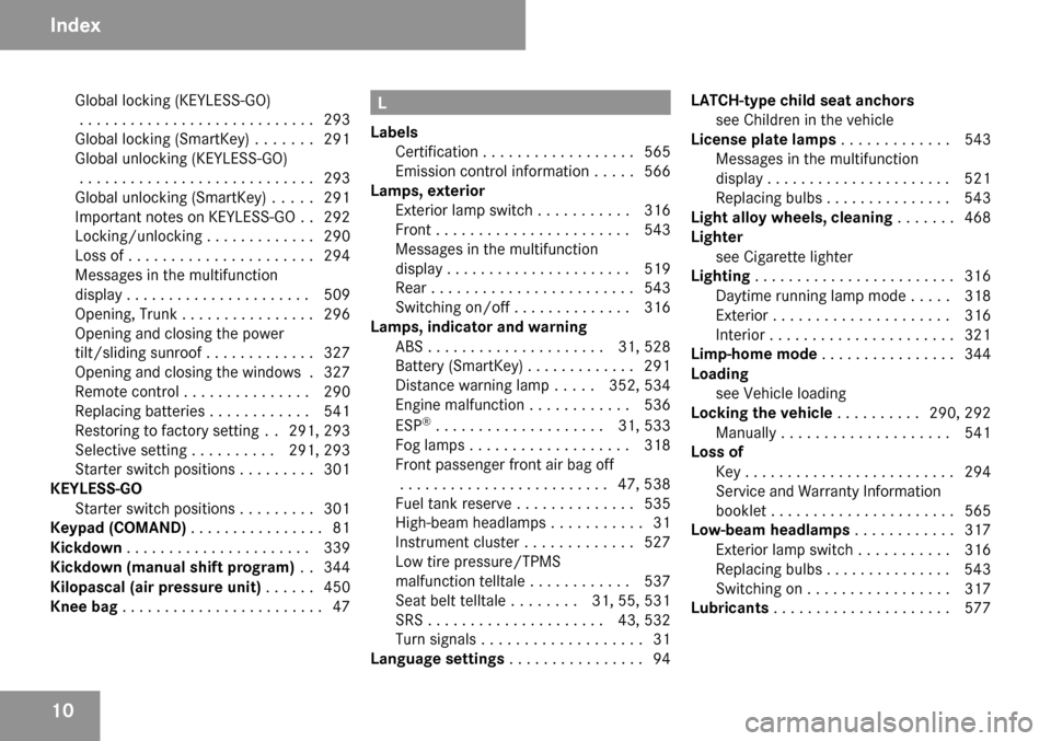 MERCEDES-BENZ CL600 2009 C216 User Guide MERCEDES-BENZ CL600 2009 C216 User Guide