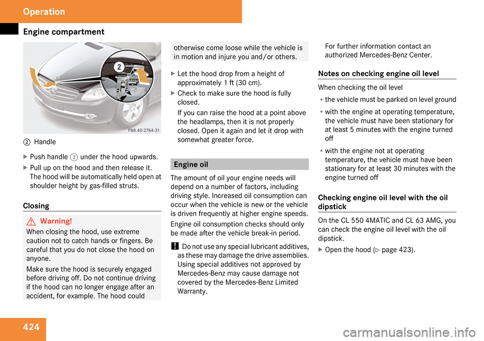 MERCEDES-BENZ CL550 2009 C216 Owners Manual 