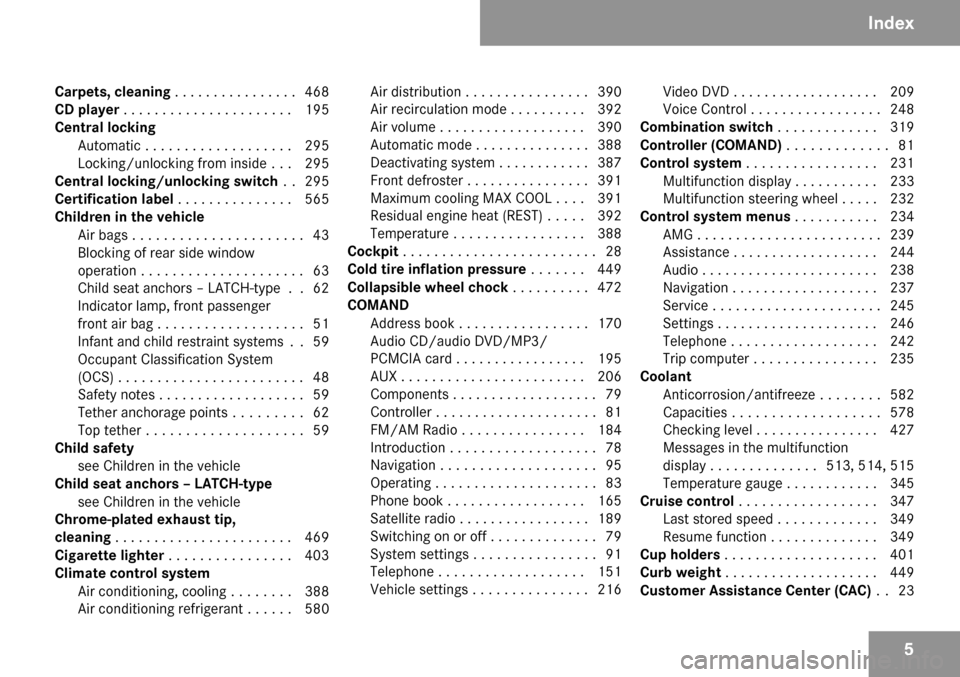 MERCEDES-BENZ CL550 2009 C216 Owners Manual 