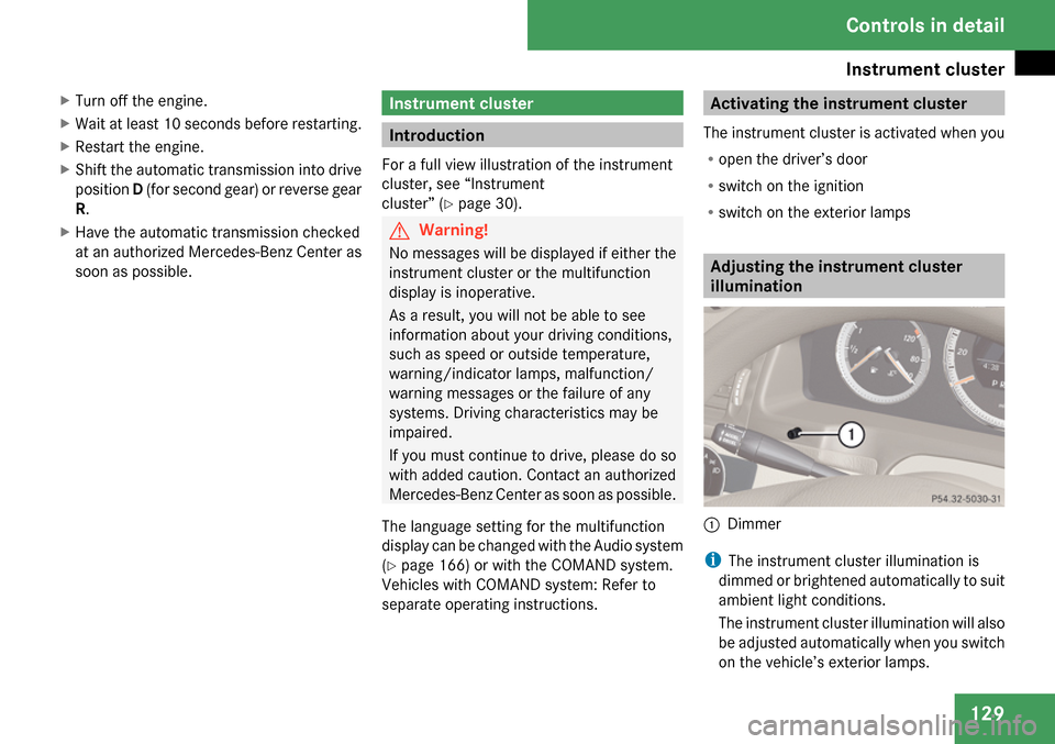 MERCEDES-BENZ C300 4MATIC 2009 W204 Owners Manual 