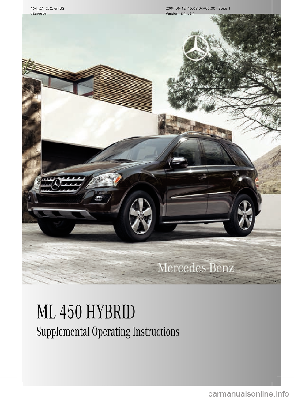 MERCEDES-BENZ ML450 HYBRID 2010 W164 Owners Manual 