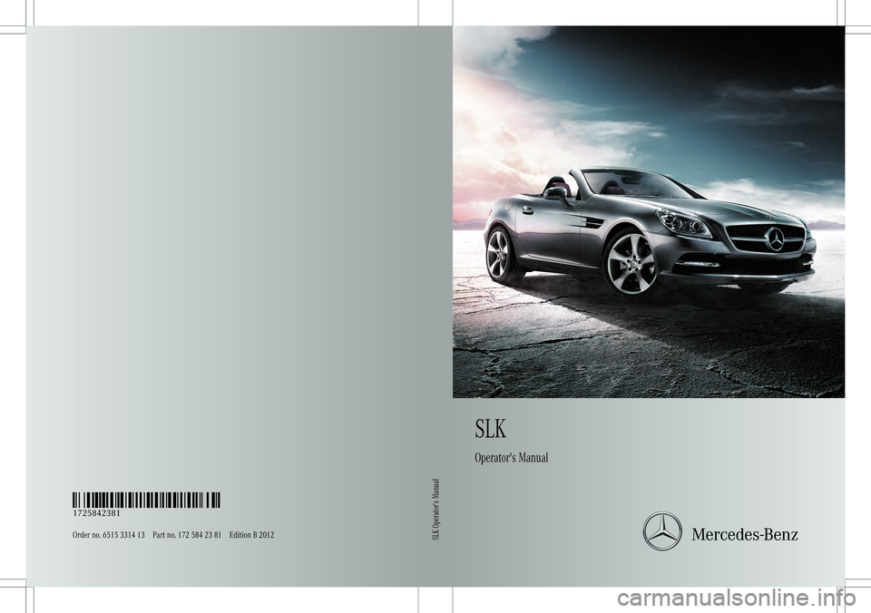 MERCEDES-BENZ SLK55AMG 2012 R172 Owners Manual 