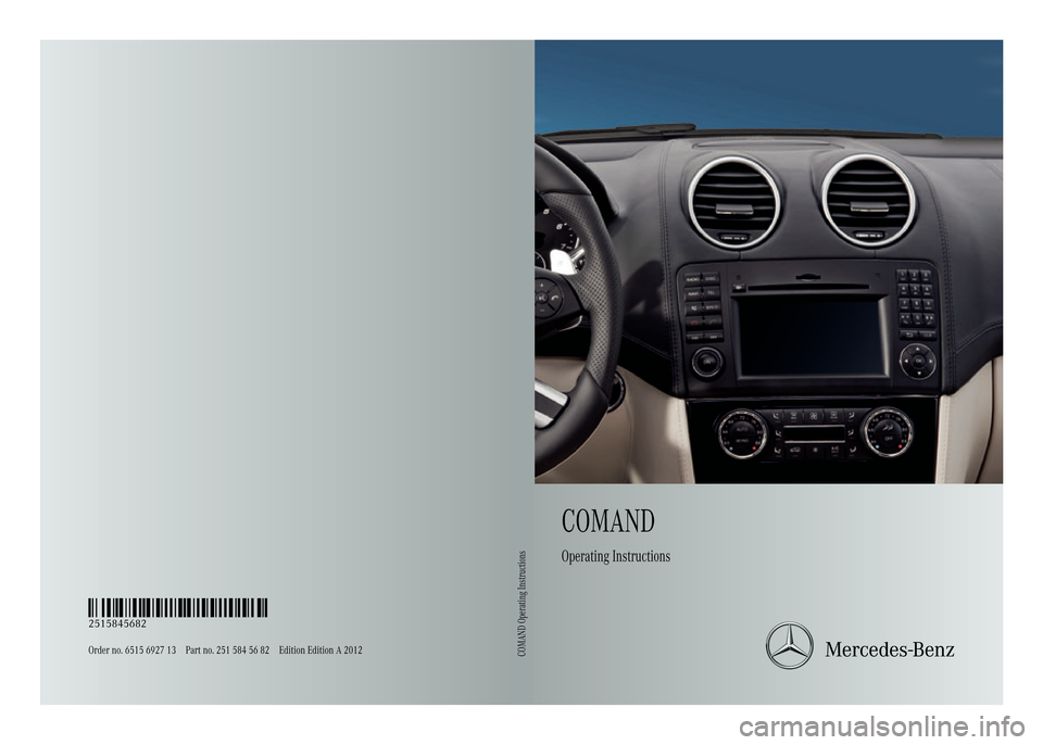 MERCEDES-BENZ GL-Class 2012 X164 Comand Manual 