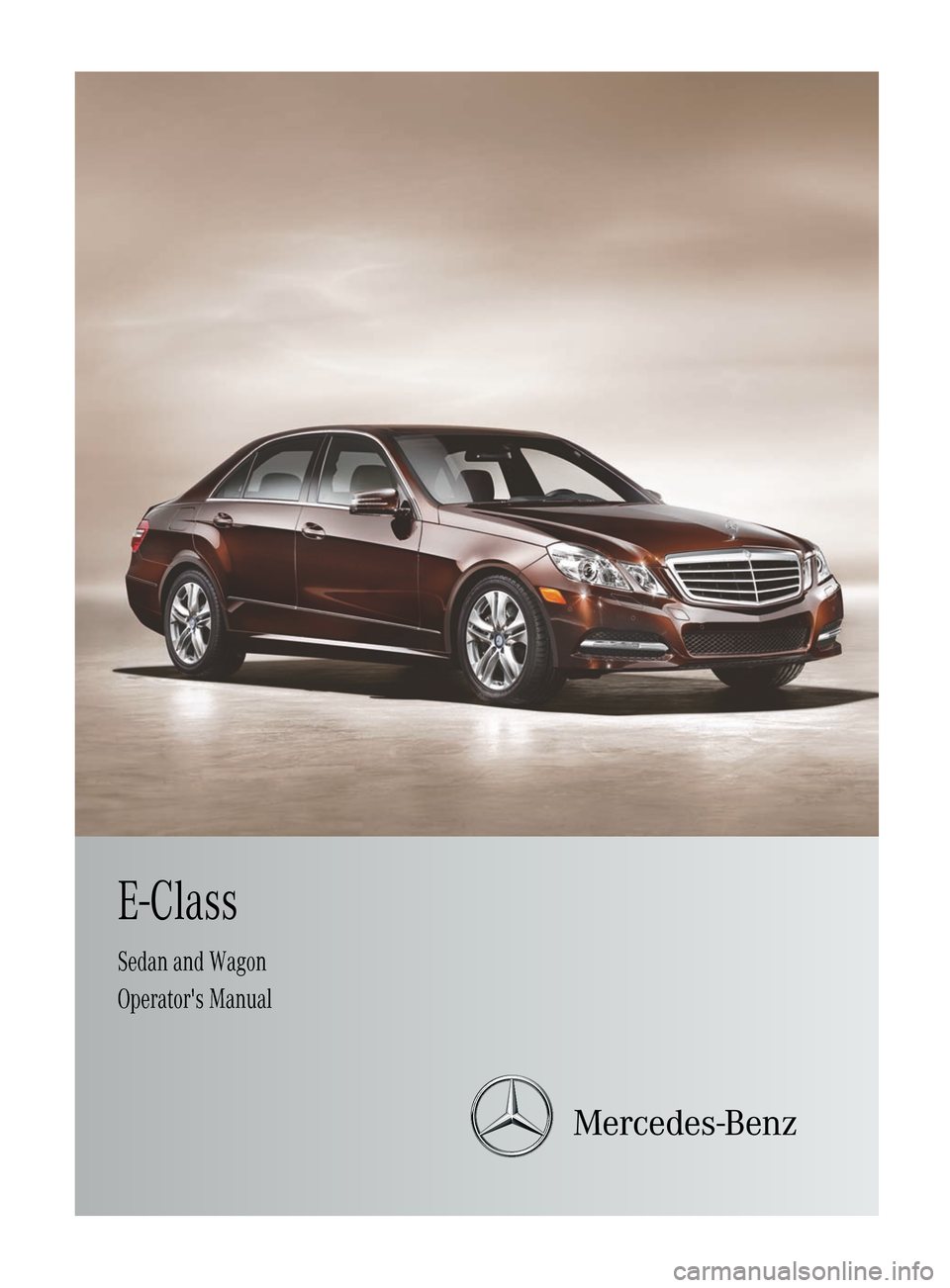 MERCEDES-BENZ E-Class WAGON 2012 W212 Owners Manual E-ClassSedan and WagonOperators Manual    