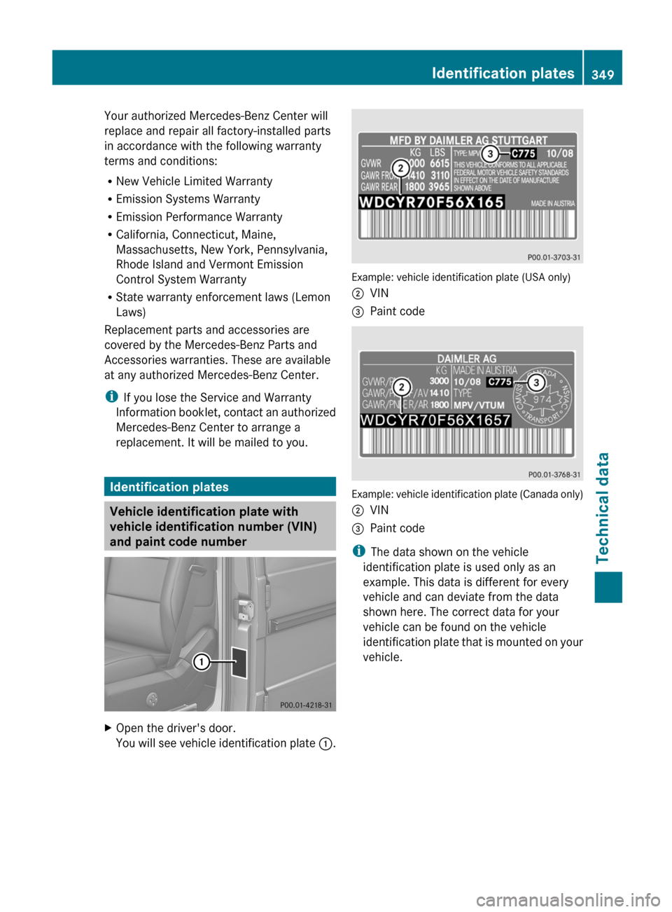 MERCEDES-BENZ G-Class 2013 W463 Owners Manual Your authorized Mercedes-Benz Center will
replace and repair all factory-installed parts
in accordance with the following warranty
terms and conditions:
R
New Vehicle Limited Warranty
R Emission Syste