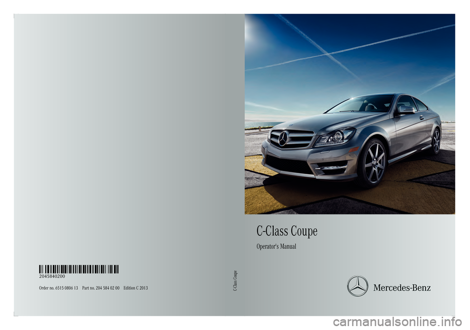 MERCEDES-BENZ C-Class COUPE 2013 CL204 Owners Manual 