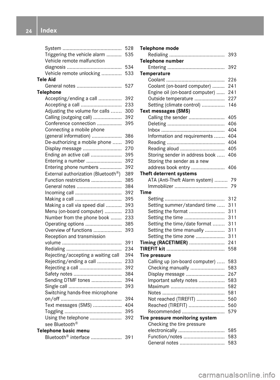 MERCEDES-BENZ SL-Class 2014 R131 Owners Manual System
.......................................... 528
Triggering the vehicle alarm ........... 535
Vehicle remote malfunction
diagnosis ....................................... 534
Vehicle remote unloc MERCEDES-BENZ SL-Class 2014 R131 Owners Manual System
.......................................... 528
Triggering the vehicle alarm ........... 535
Vehicle remote malfunction
diagnosis ....................................... 534
Vehicle remote unloc