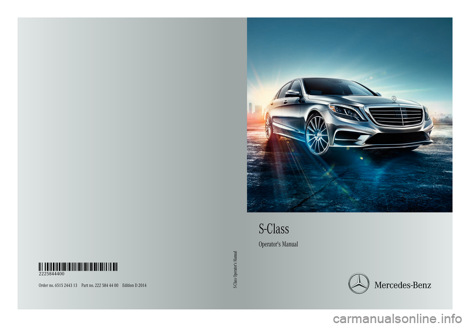 MERCEDES-BENZ S-Class 2014 W222 Owners Manual 