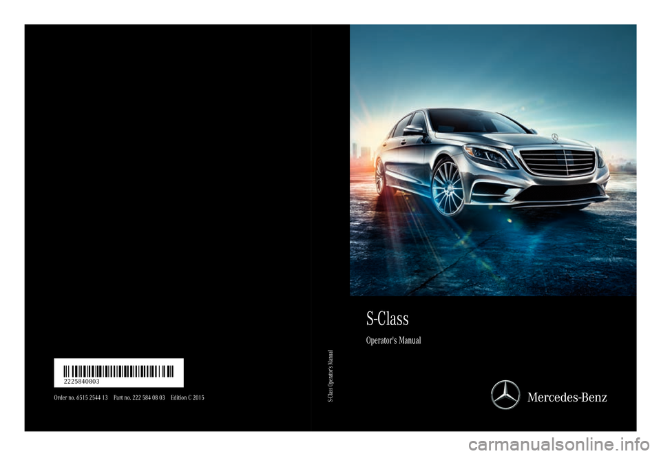 MERCEDES-BENZ S-Class 2015 W222 Owners Manual 
