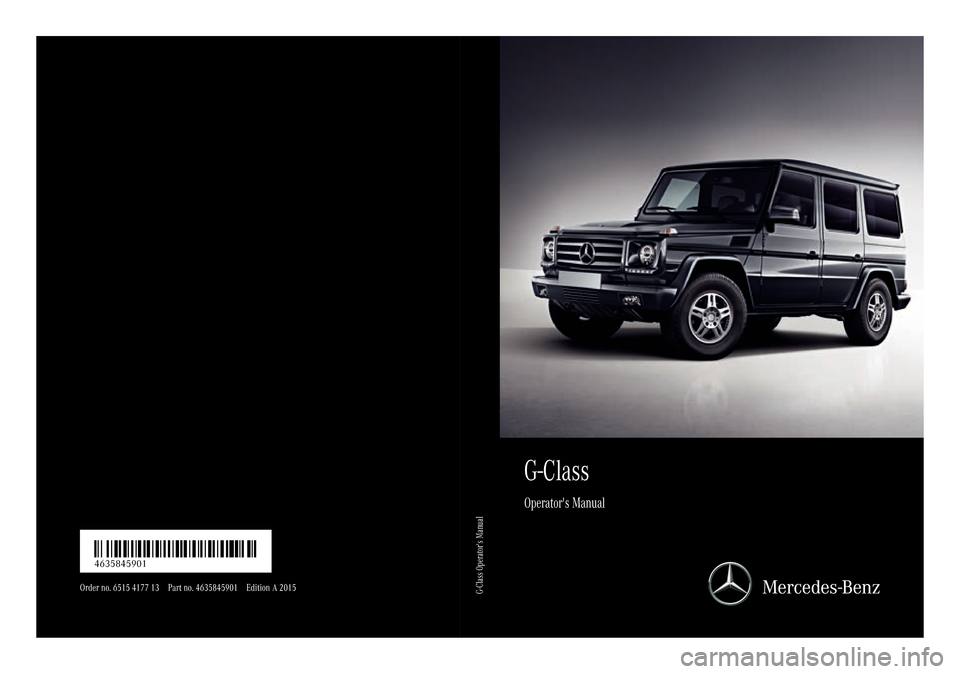 MERCEDES-BENZ G-Class 2015 W463 Owners Manual 