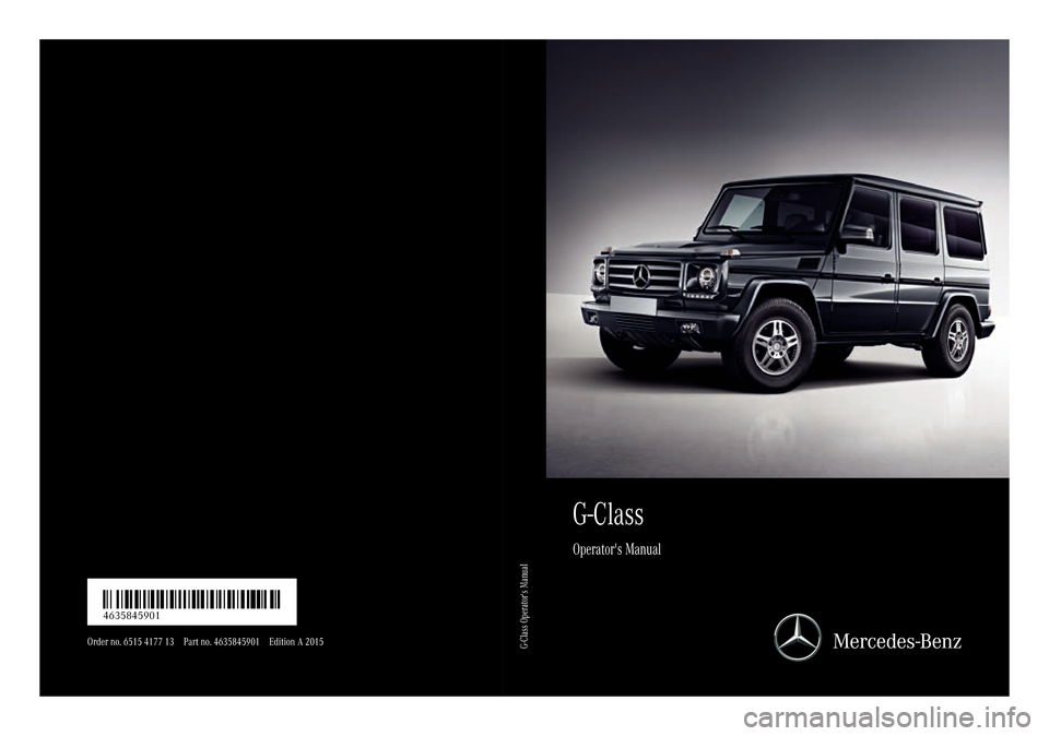 MERCEDES-BENZ G-Class 2015 W463 Owners Manual 