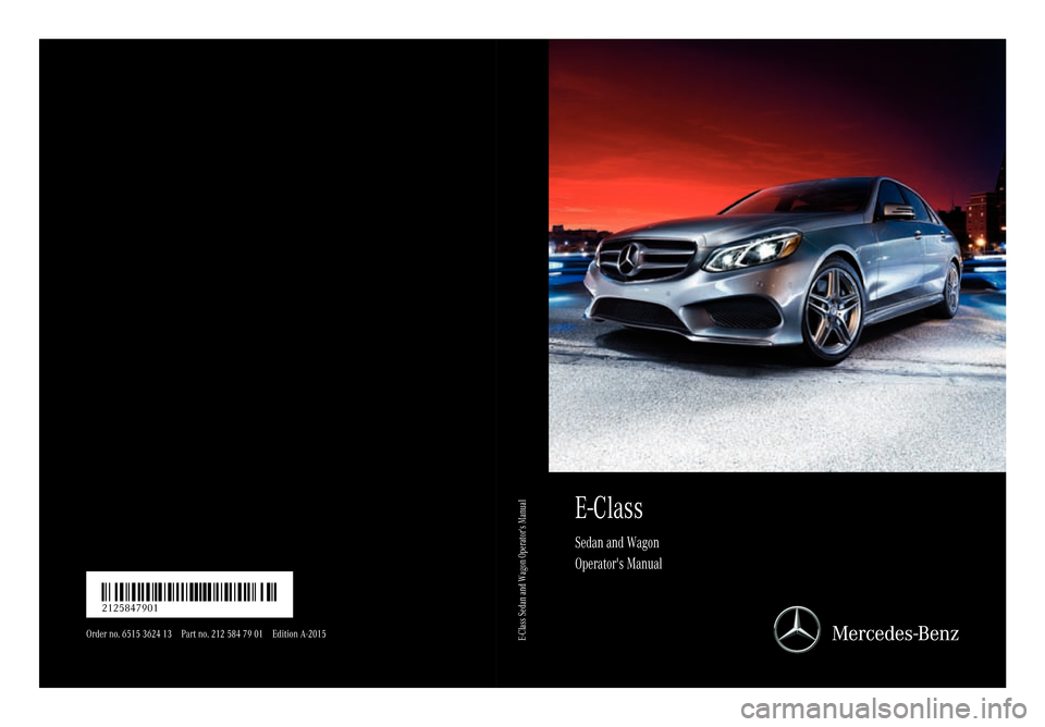 MERCEDES-BENZ E-Class SEDAN 2015 W212 Owners Manual 