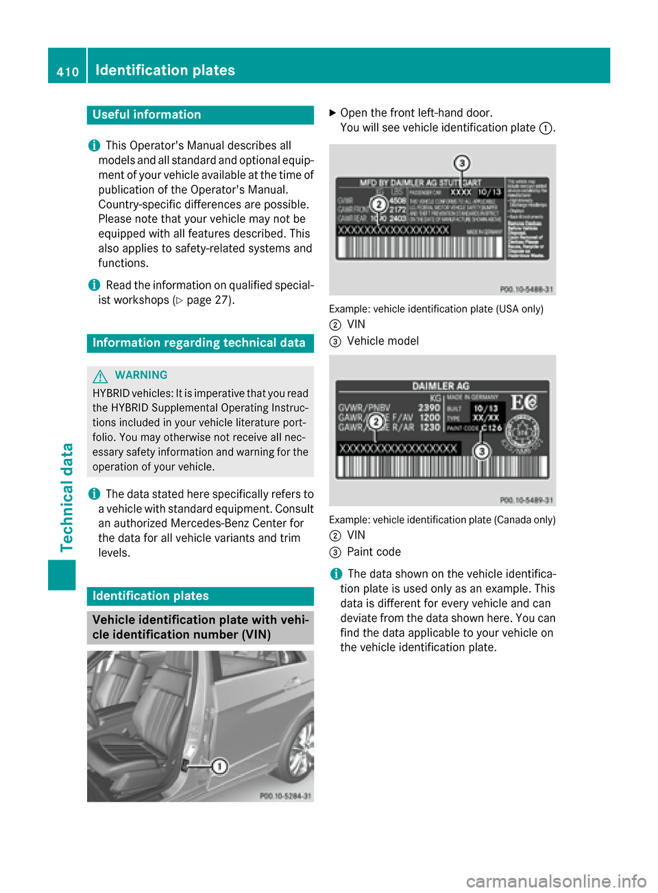 MERCEDES-BENZ E-Class SEDAN 2015 W212 Owners Manual Useful information
i This Operators Manual describes all
models and all standard and optional equip- ment of your vehicle available at the time of
publication of the Operators Manual.
Country-specif MERCEDES-BENZ E-Class SEDAN 2015 W212 Owners Manual Useful information
i This Operators Manual describes all
models and all standard and optional equip- ment of your vehicle available at the time of
publication of the Operators Manual.
Country-specif